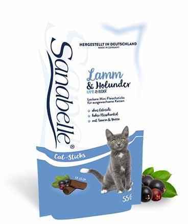 Картинка лакомство для кошек с ягнёнком и бузиной sanabelle snack от зоомагазина Zooplaneta.shop