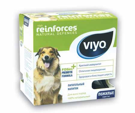 Картинка пребиотический напиток для пожилых собак viyo reinforces dog senior  от магазина Zooplaneta.shop