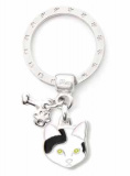 Брелок для ключей чёрно-белая кошка